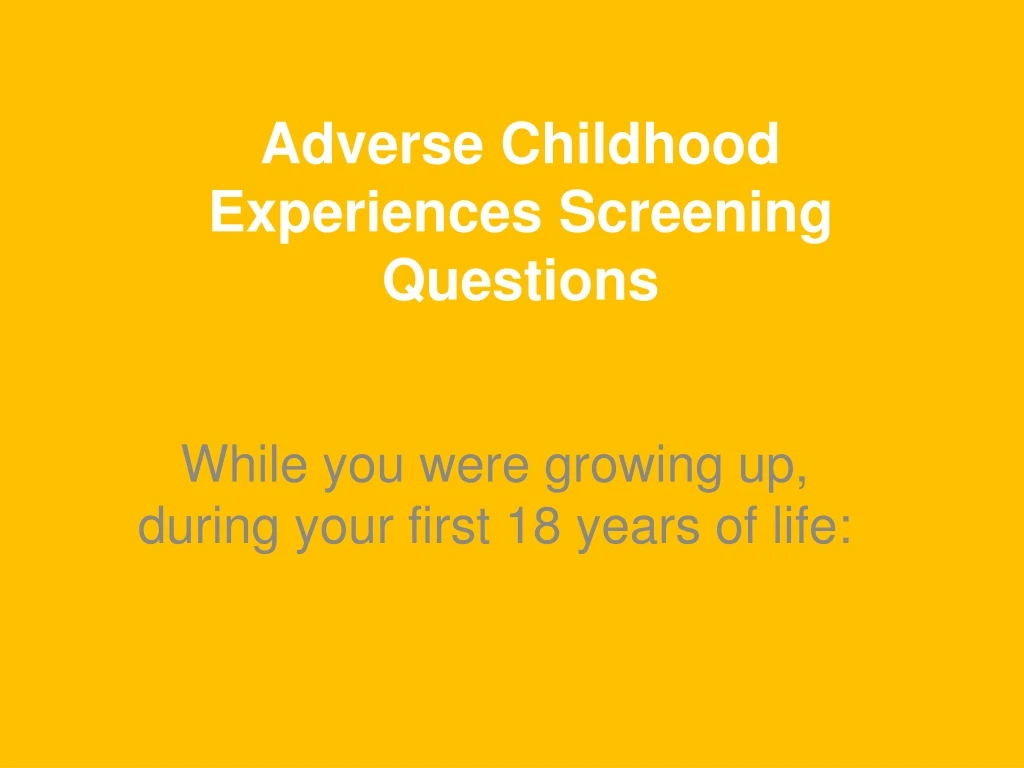 adverse childhood experiences screening questions