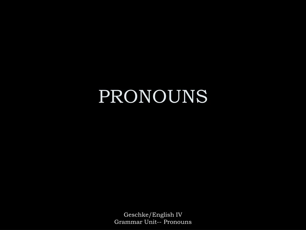 pronouns