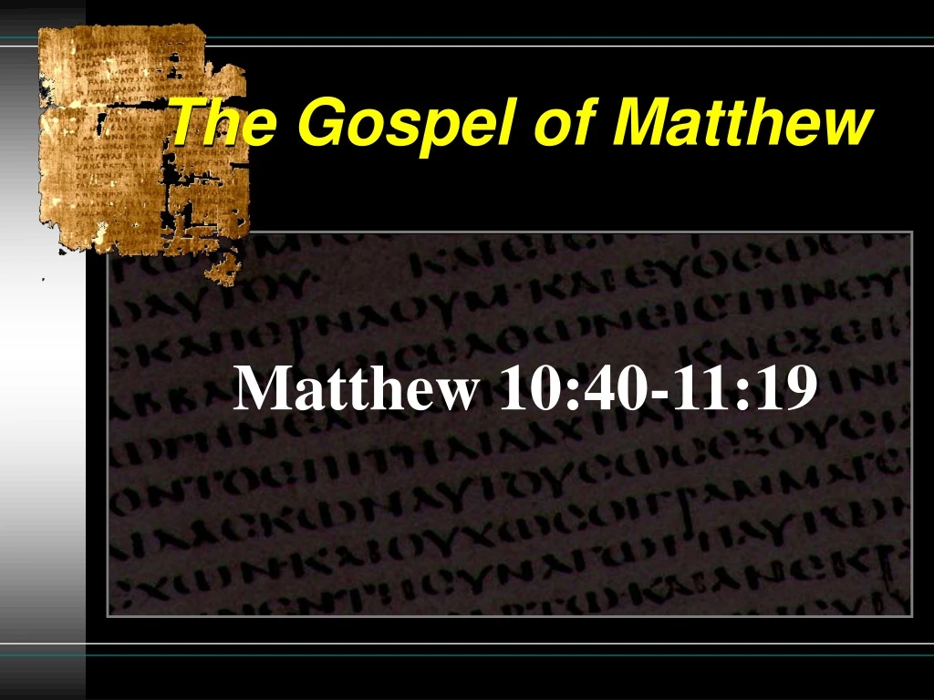 the gospel of matthew