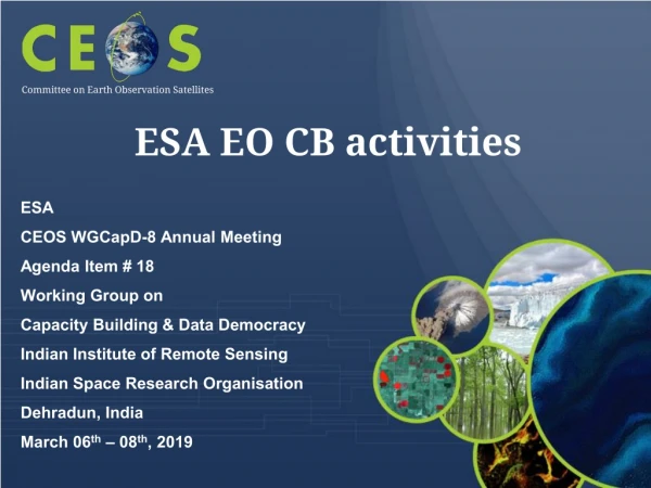 ESA EO CB activities