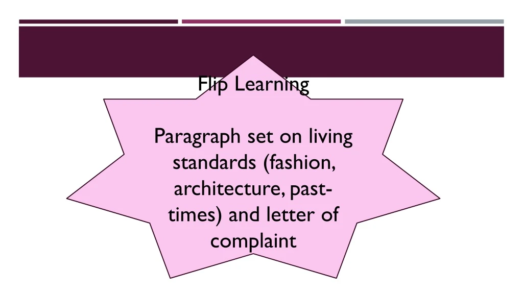 flip learning paragraph set on living standards
