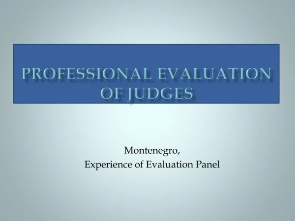 Professional evaluation of judges