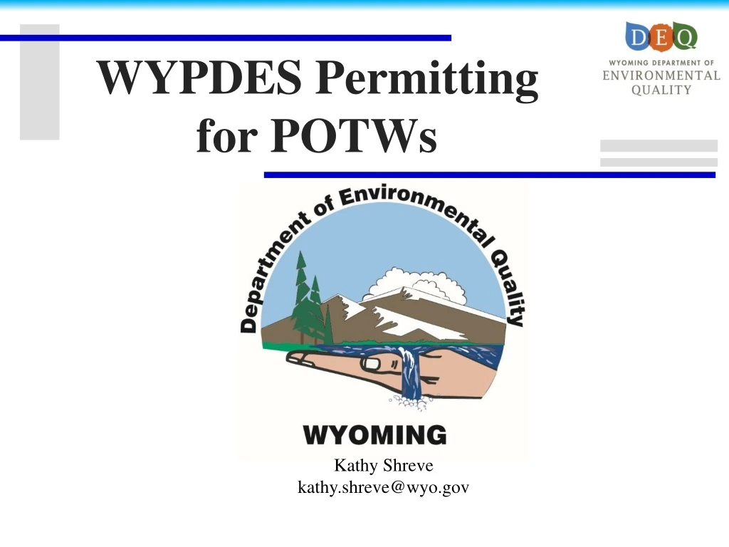 wypdes permitting for potws