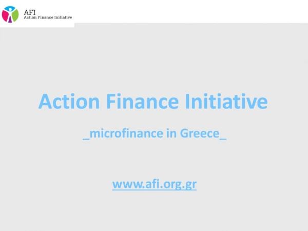 Action Finance Initi a ti v e