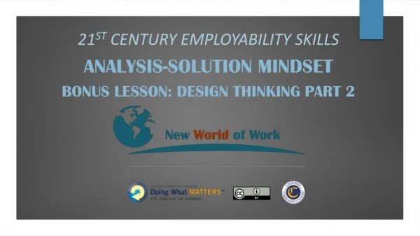 21 st Century Employability Skills Analysis-Solution mindset