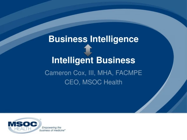 Business Intelligence Intelligent Business
