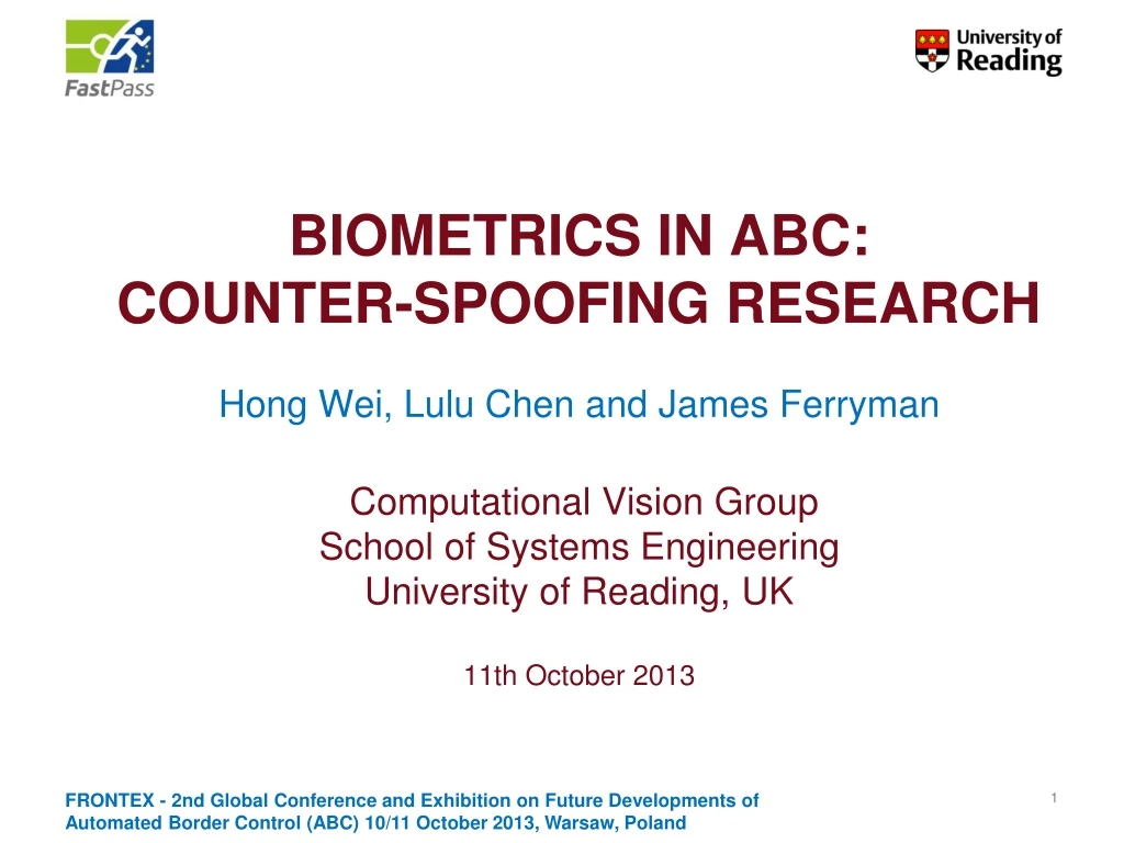 biometrics in abc counter spoofing research hong