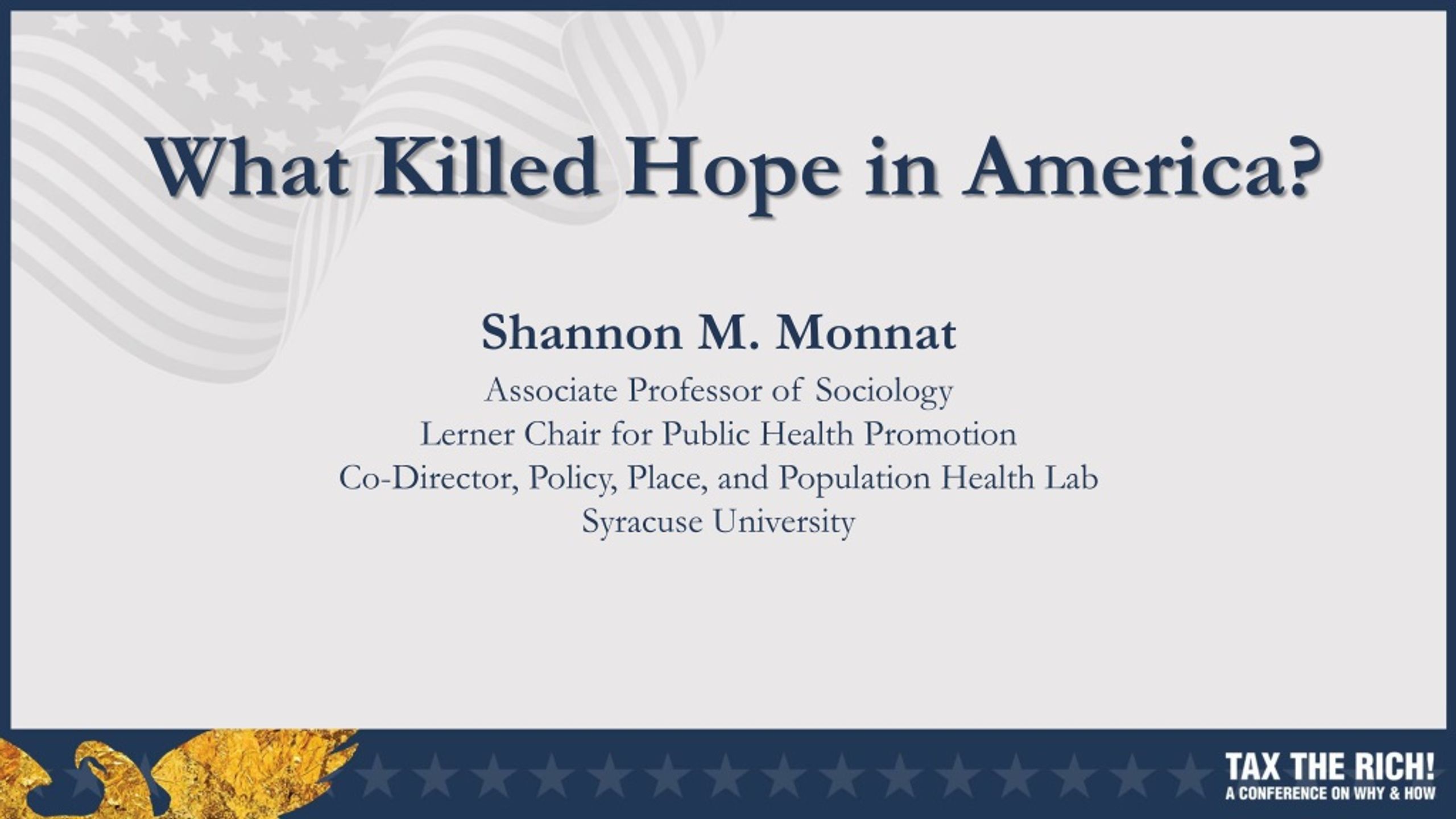 What Killed Hope in America? - slide 1