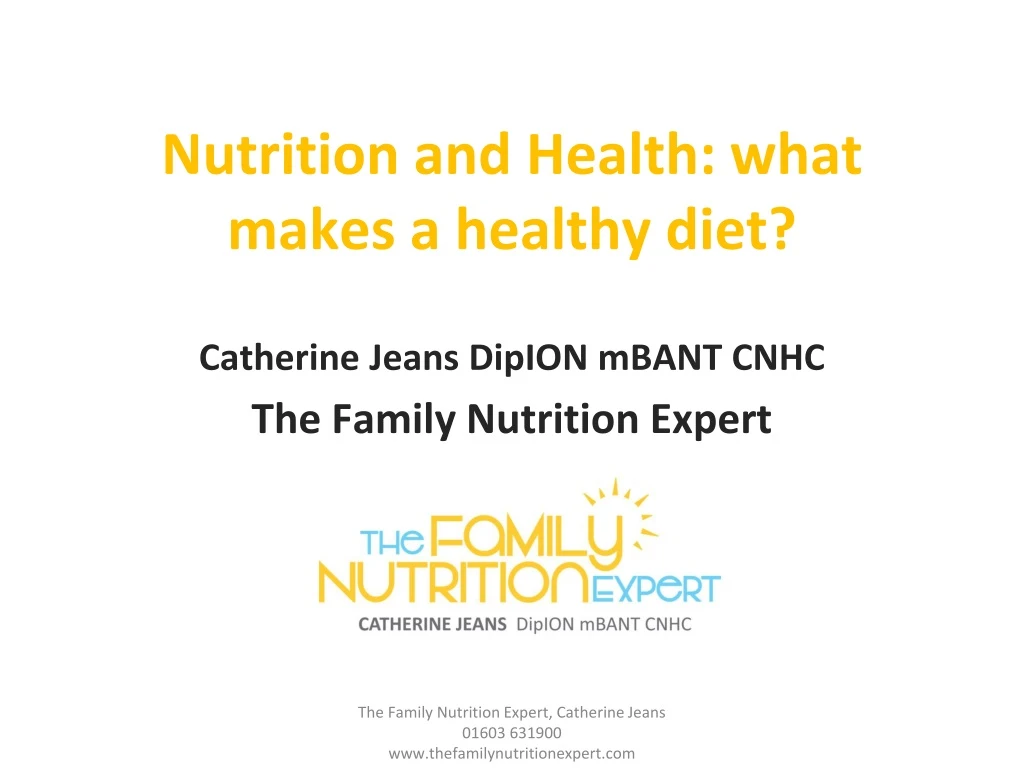 nutrition and health what makes a healthy diet