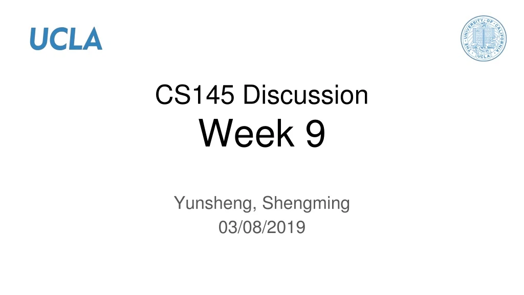 cs145 discussion week 9