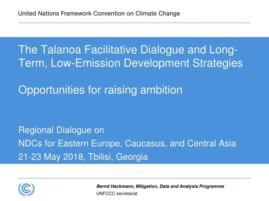 the talanoa facilitative dialogue and long term