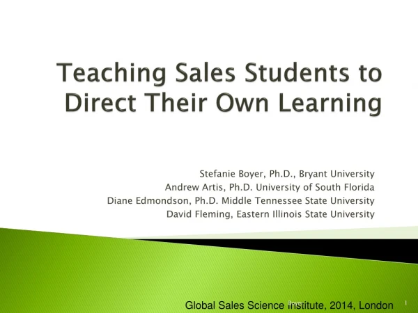 Teaching Sales Students to Direct Their Own Learning