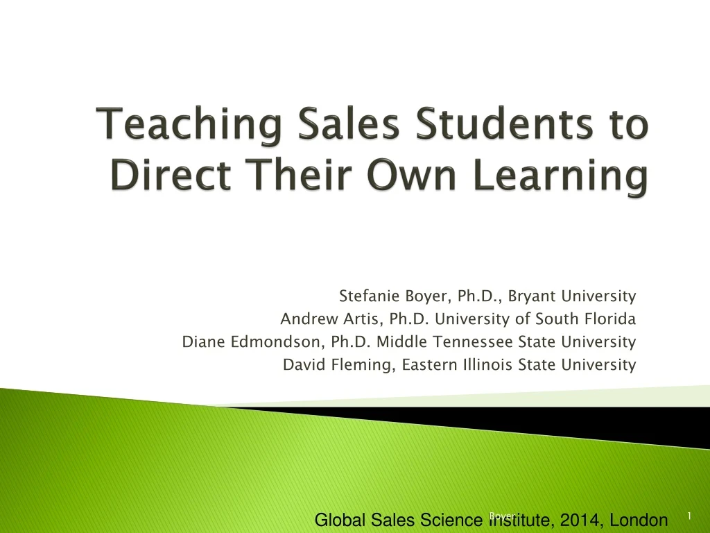 teaching sales students to direct their own learning