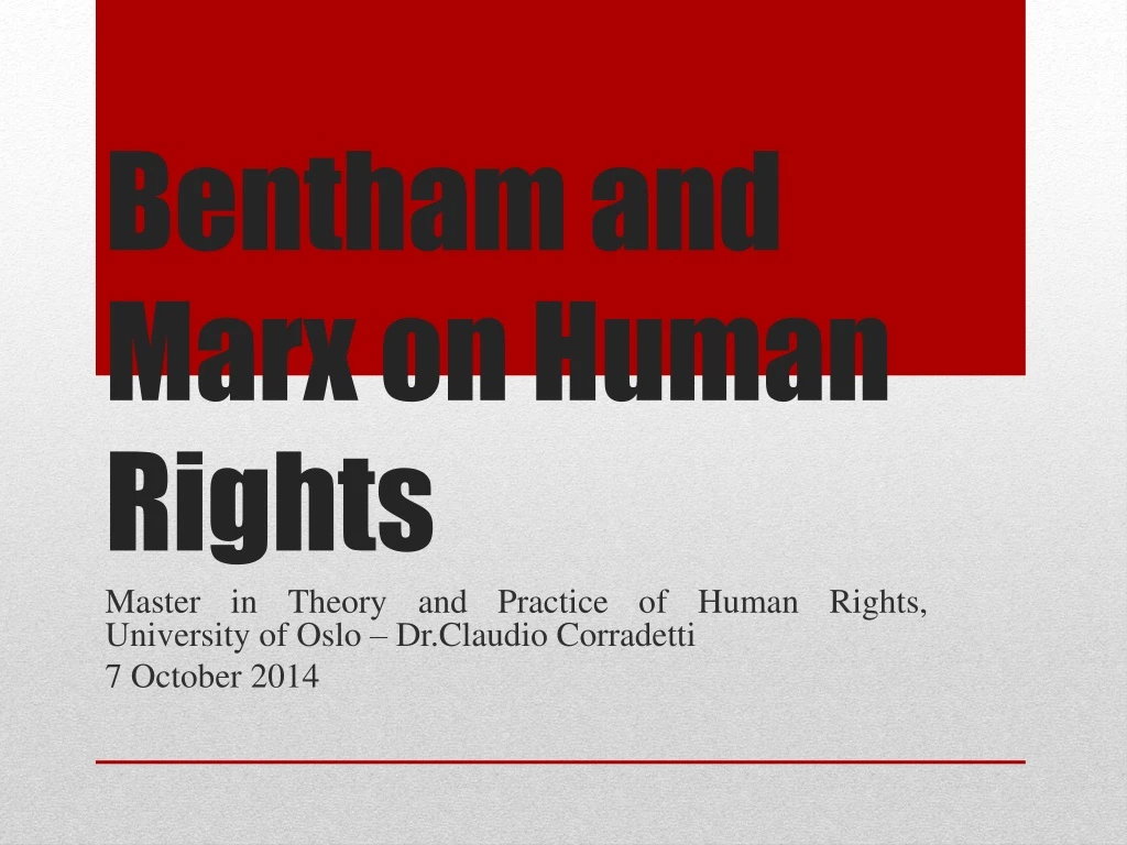 bentham and marx on human rights