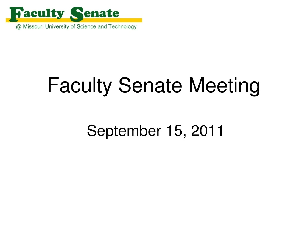 faculty senate meeting september 15 2011