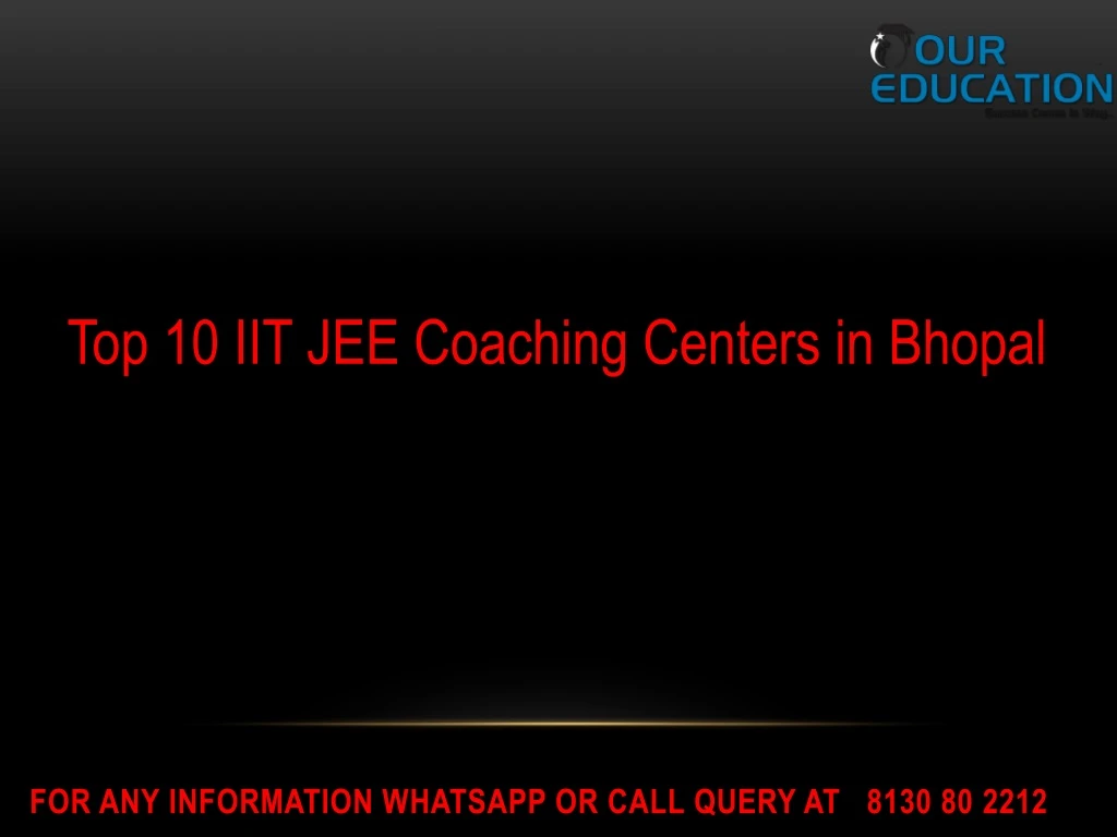 top 10 iit jee coaching centers in bhopal