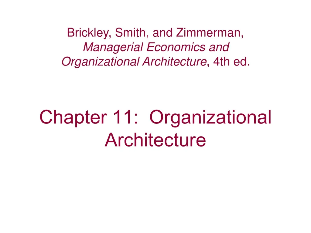 chapter 11 organizational architecture