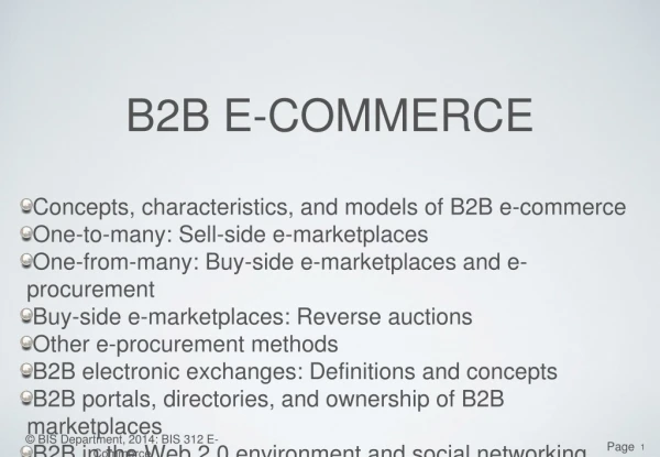 B2B E-COMMERCE