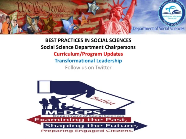 BEST PRACTICES IN SOCIAL SCIENCES Social Science Department Chairpersons
