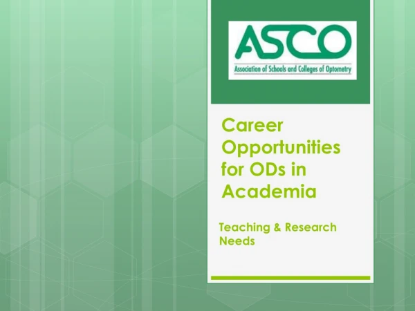 Career Opportunities for ODs in Academia