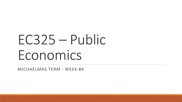 EC325 – Public Economics