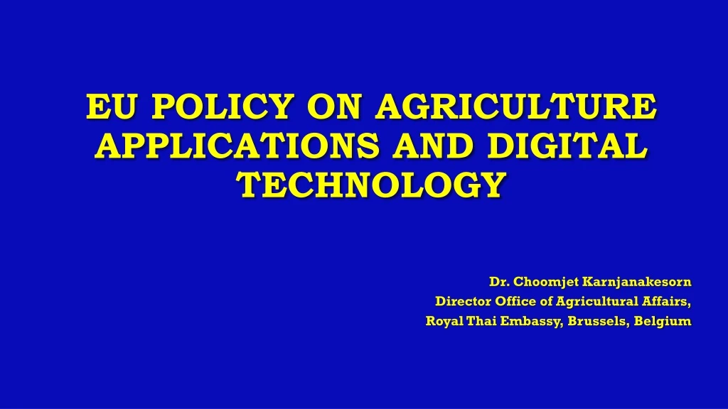 eu policy on agriculture applications and digital technology