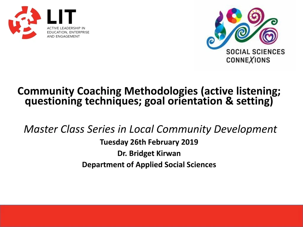 community coaching methodologies active listening