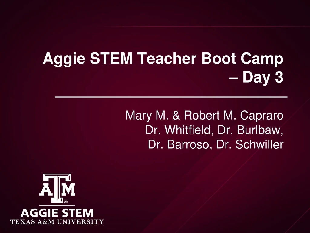 aggie stem teacher boot camp day 3