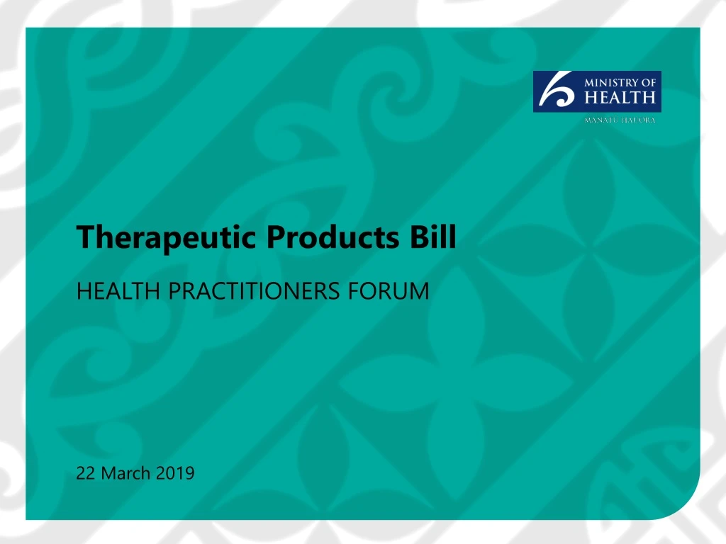 therapeutic products bill
