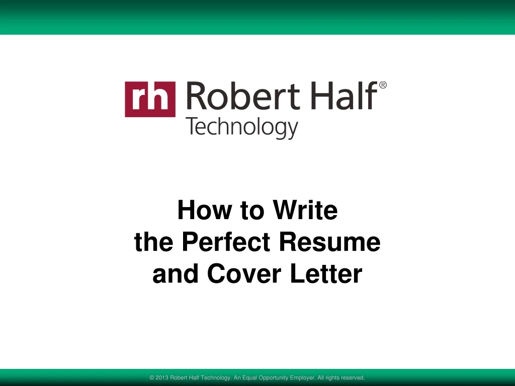 how to write the perfect resume and cover letter