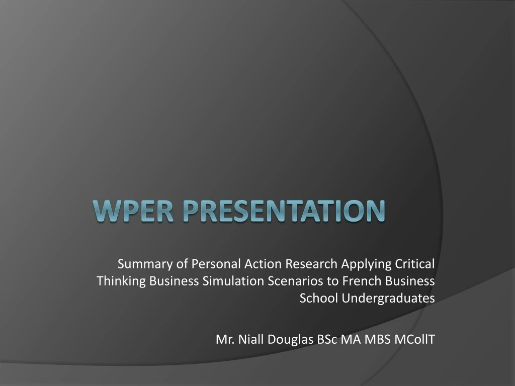 wper presentation