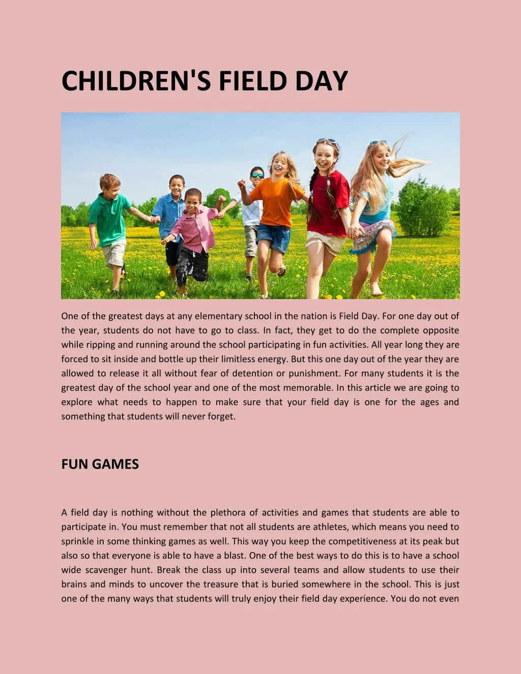 children s field day