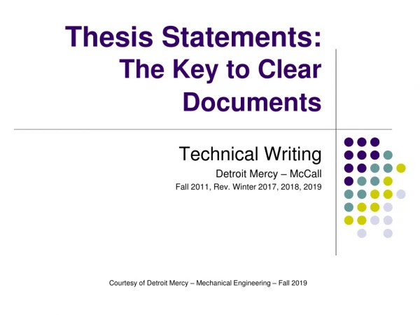 Thesis Statements: The Key to Clear Documents