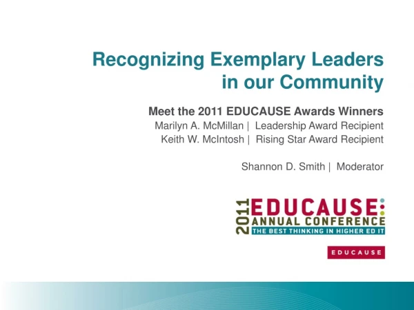 Recognizing Exemplary Leaders in our Community