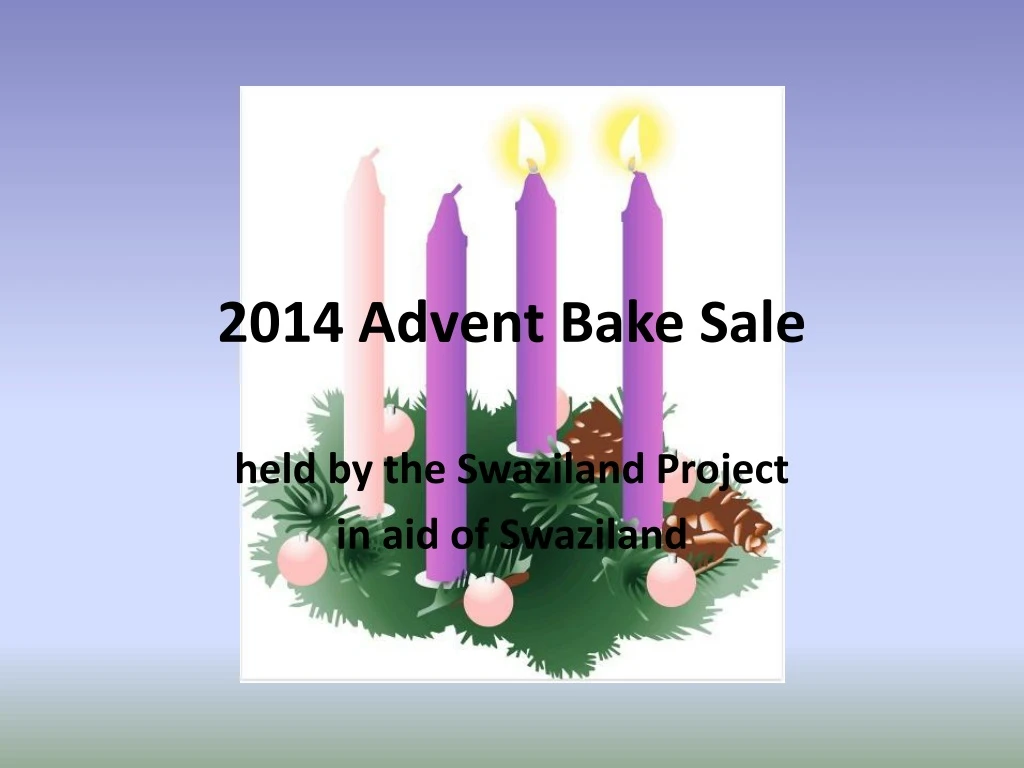 2014 advent bake sale