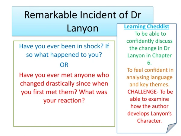 Remarkable Incident of Dr Lanyon