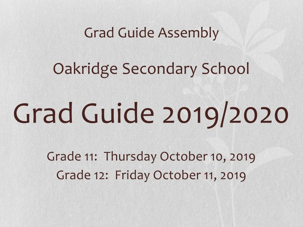 grad guide assembly