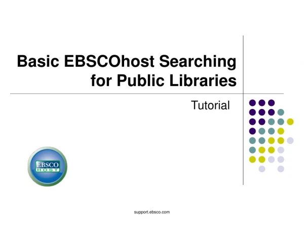 Basic EBSCOhost Searching for Public Libraries