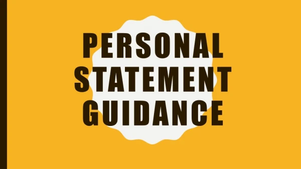 Personal statement guidance