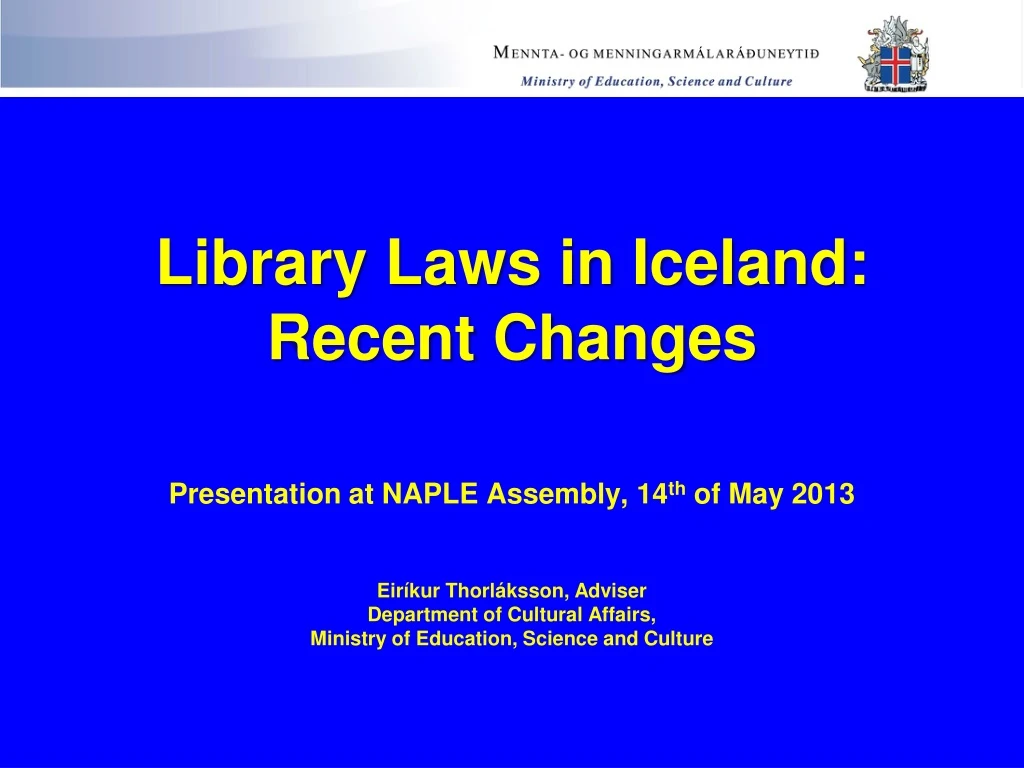 library laws in iceland recent changes