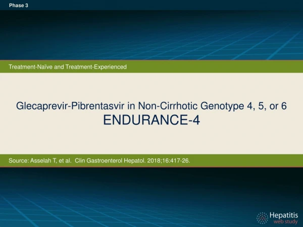 Glecaprevir - Pibrentasvir in Non-Cirrhotic Genotype 4, 5, or 6 ENDURANCE-4