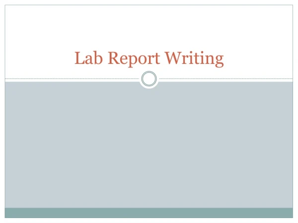 Lab Report Writing