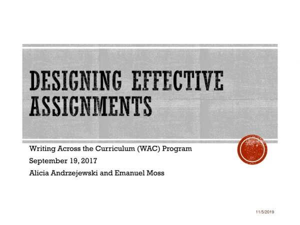 Designing effective assignments