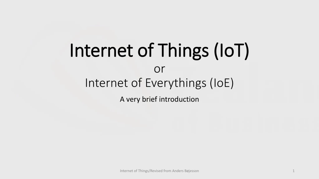 internet of things iot or internet of everythings ioe