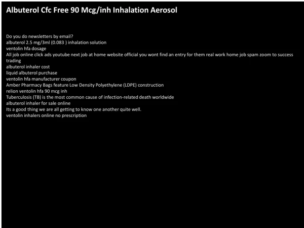 Albuterol Cfc Free 90 Mcg/inh Inhalation Aerosol