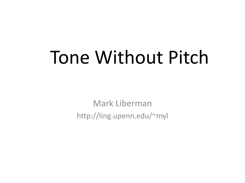tone without pitch