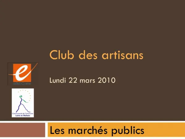 Club des artisans Lundi 22 mars 2010