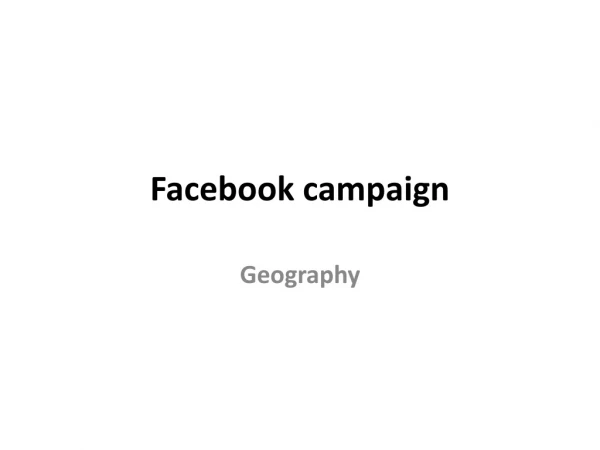 Facebook campaign