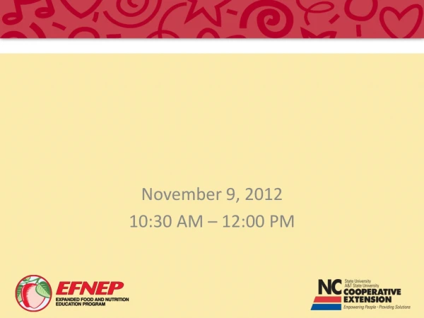 November 9, 2012 10:30 AM – 12:00 PM