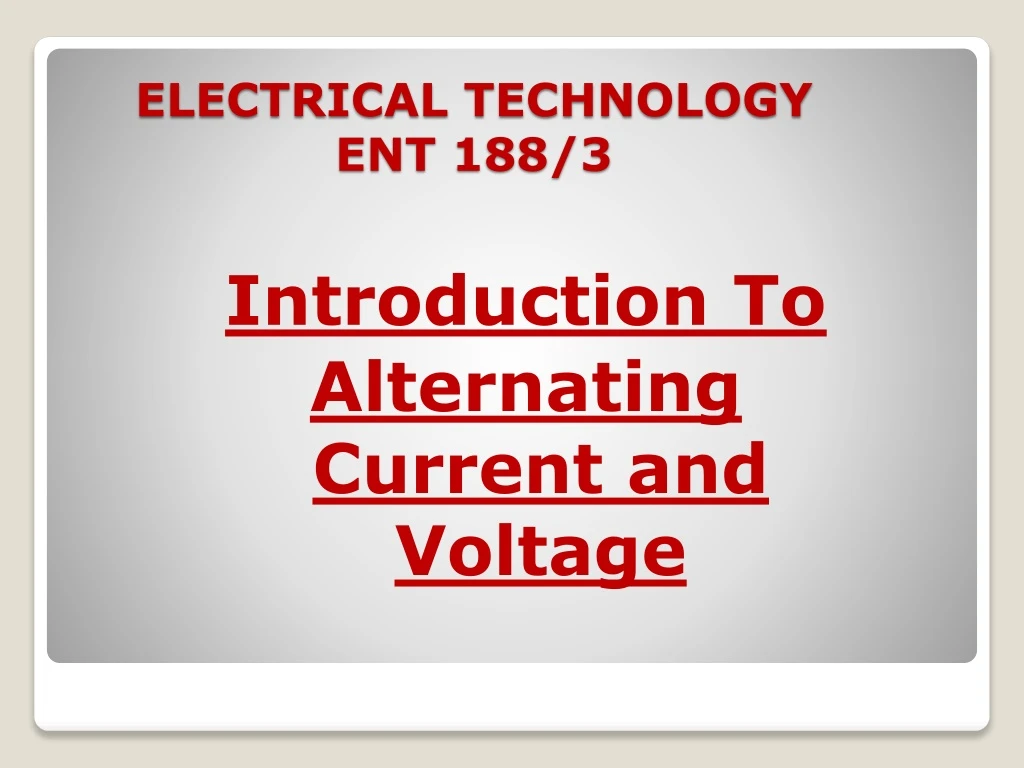 electrical technology ent 188 3